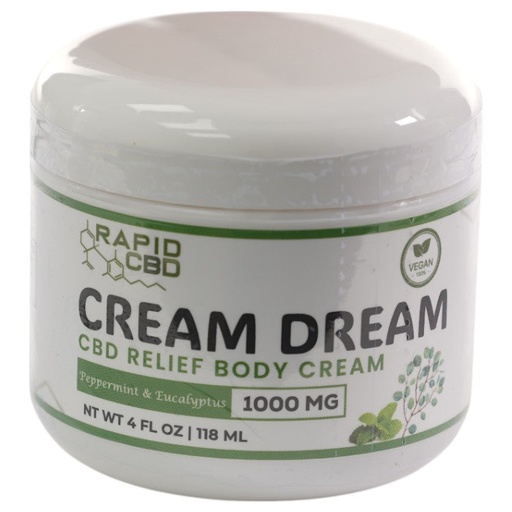 [AM039209] Rapid CBD Cream Dream Body 1000mg (4oz/118ML)-Peppermint & Eucalyptus