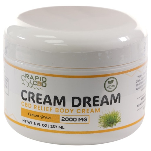 [AM039210] Rapid CBD Cream Dream Body 2000mg (8oz/237ML)-Lemon Grass