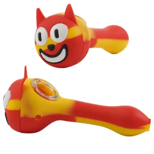 [AM039253] Unbranded Silicone Hand Pipe Clown 4.0"