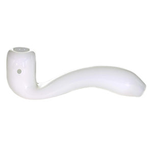 [AM039302] Unbranded Glass Hand Pipe Sherlock 4.5" (4949)-White