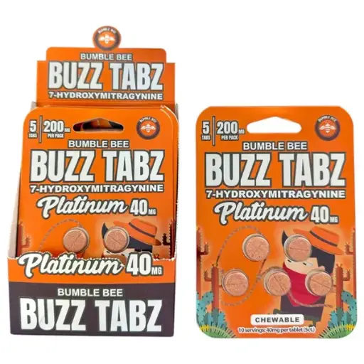 [AM039360] Bumble Bee Buzz Tabz Platinum 7-OH 40mg each Tablet 5ct Blister Pack (6 pack Display)
