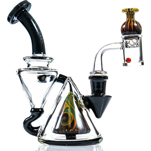 [AM040483] Toxic Glass Pyramid Wigwag Recycle (8502) 6.5"-Black
