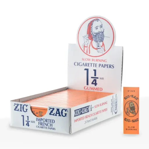 [AM040507] Zig Zag 1¼ Size Orange Rolling Paper 78mm - White 24 Count