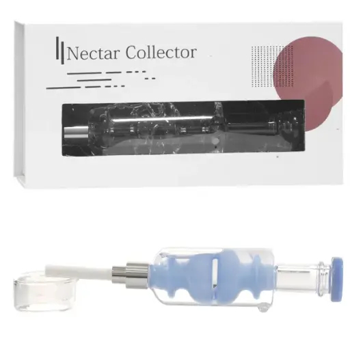 [AM039323] Nectar Collector 7.5" Oil Inside with 510 screw Ceramic tip-Milky Blue