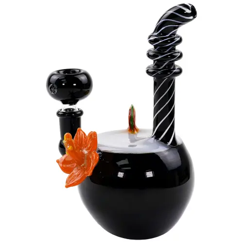 [AM032245] Unbranded Glass Coconut Sunflower And Lemon (7176) 7.0" Orange