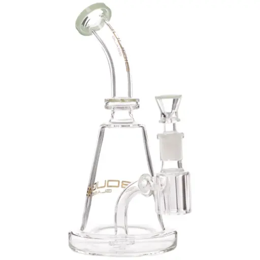 [AM032707] Bougie Glass Perc (8837) 8.5" Aqua