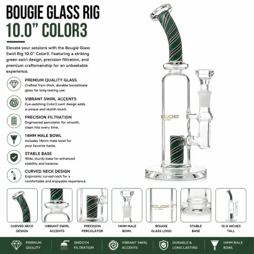 [AM032713] Bougie Glass Swirl (8840) 10.0" Color3