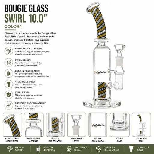 [AM032714] Bougie Glass Swirl (8840) 10.0" Color4
