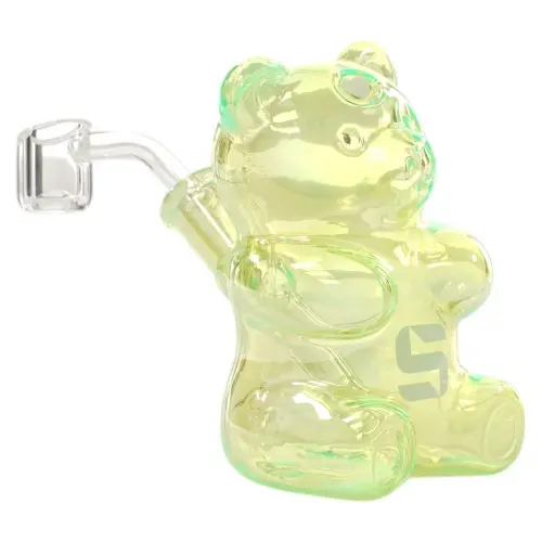 [AM032428] Silo Glass Gummy Bear (8132) 4.5" Light Green
