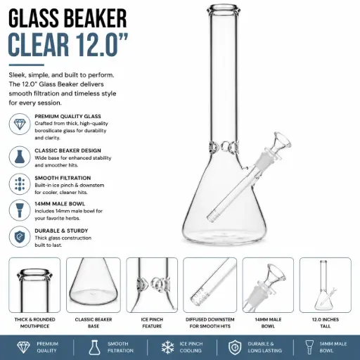 [AM031037] Unbranded Glass BK Clear (5511)  12.0"