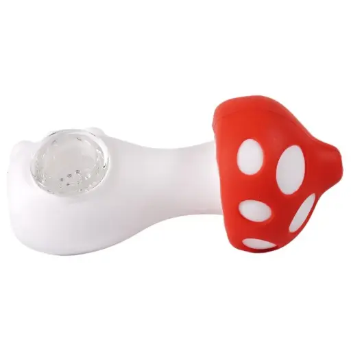 [AM050034] Silicone Hand Pipe Heavy Mushroom 4.0" (3 per pack)