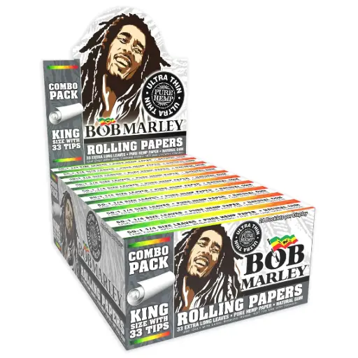 [M0029] BOB MARLEY Papers Ultra Thin King Size+Tip 33ct