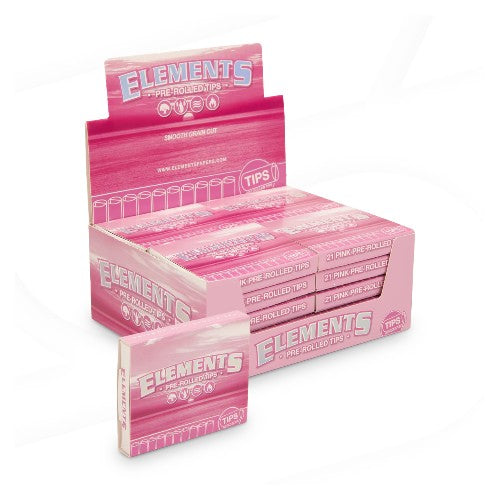 [M0085] ELEMENTS Pink Tips Pre-Rolled 20ct