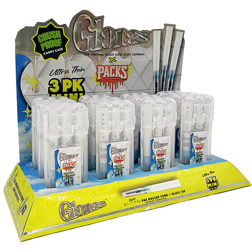 [M0106] PACKS GLONES Ultra Thin Glass Cones 11/4 Size 3-pack 12ct