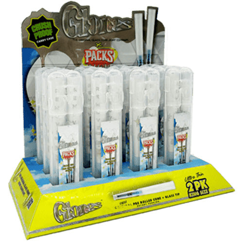 [M0107] PACKS GLONES Ultra Thin Glass Cones King Size 2-pack 12ct