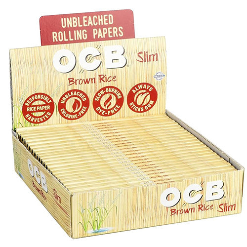[M0163] OCB Papers Brown Rice Slim Size 24ct