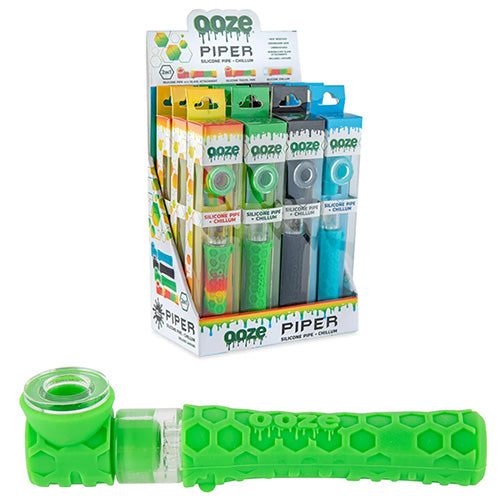 [M0205] OOZE Piper Silicone Chillum Display 12ct