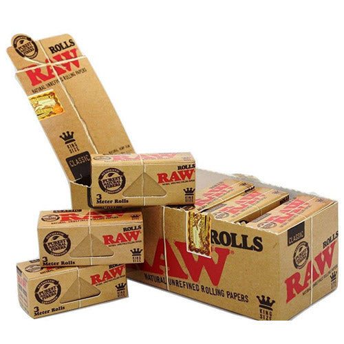 [M0228] RAW Classic Papers 3 Meter Rolls King Size Slim 12ct