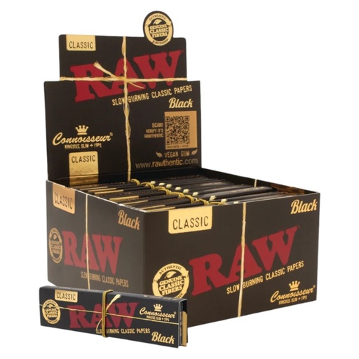 [M0240] RAW Black Papers Connoisseur King Size 24ct