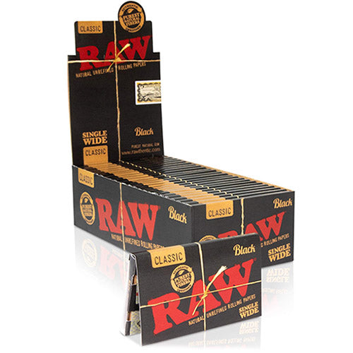 [M0245] RAW Black Papers Single Wide Size (Double Feed) 25ct
