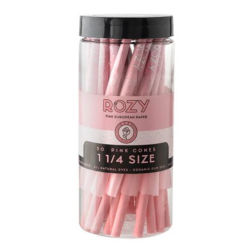 [M0344] ROZY Pink Cones 11/4 Size Jar 50ct