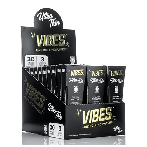 [M0418] VIBES Cones Ultra Thin King Size 3-Pack 30ct