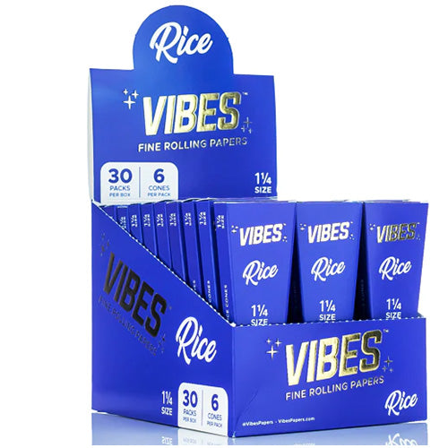 [M0425] VIBES Cones Rice 11/4 Size 6-Pack 30ct