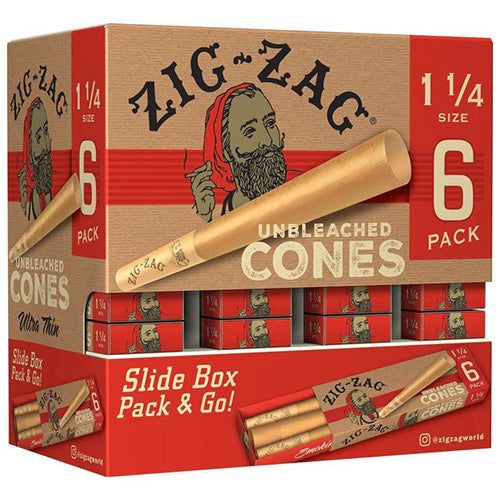 [M0462] ZIG ZAG Cones Unbleached 11/4 Size 6/36ct