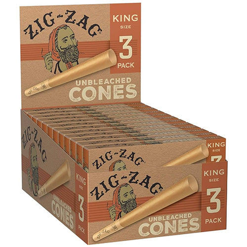 [M0463] ZIG ZAG Cones Unbleached King Size 3/24ct
