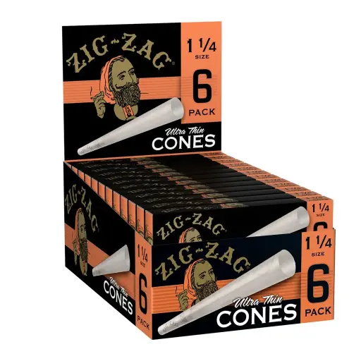 [M0466] ZIG ZAG Cones Ultra Thin 11/4 Size 6/24ct