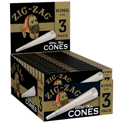 [M0468] ZIG ZAG Cones Ultra Thin King Size 3/24ct