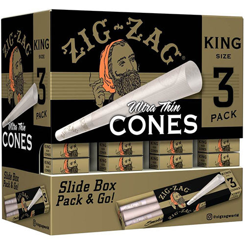 [M0469] ZIG ZAG Cones Ultra Thin King Size 3/36ct