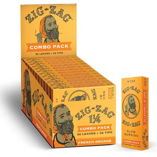 [M0478] ZIG ZAG Papers & Tip Combo Orange 11/4 Size 24ct
