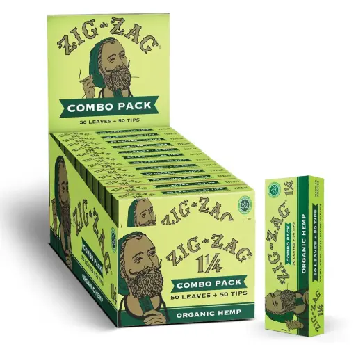 [M0480] ZIG ZAG Papers & Tip Combo Hemp 11/4 Size 24ct