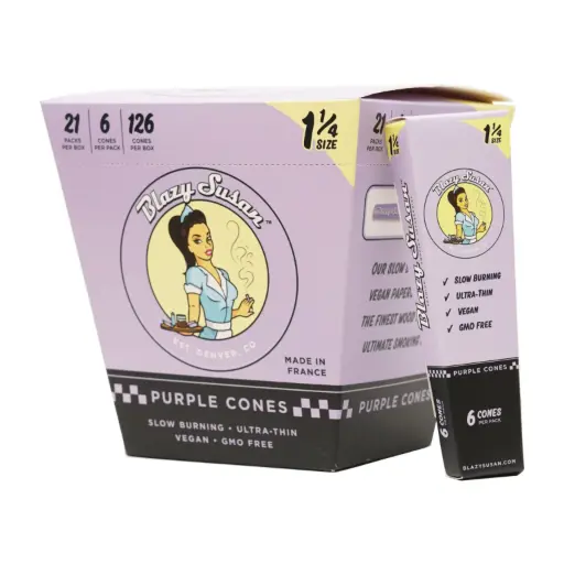 [M0490] BLAZY SUSAN Purple Cones Display 11/4 Size 6/21ct