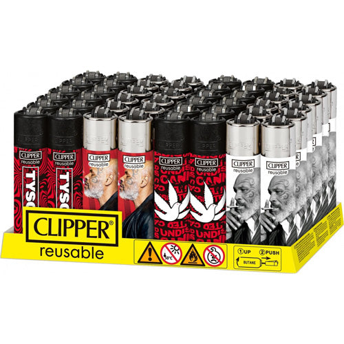 [M0526] CLIPPER Lighter Mike Tyson #3 "Smoking" 48ct