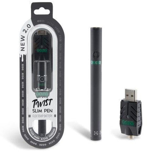 [M0666] OOZE Twist Slim 2.0 Flex Temp Battery Black 1ct