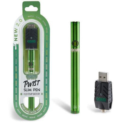 [M0672] OOZE Twist Slim 2.0 Flex Temp Battery Green 1ct
