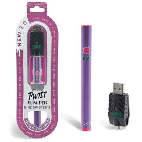 [M0677] OOZE Twist Slim 2.0 Flex Temp Battery Purple 1ct