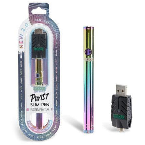 [M0678] OOZE Twist Slim 2.0 Flex Temp Battery Rainbow 1ct