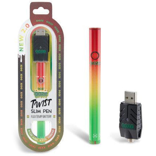 [M0679] OOZE Twist Slim 2.0 Flex Temp Battery Rasta 1ct