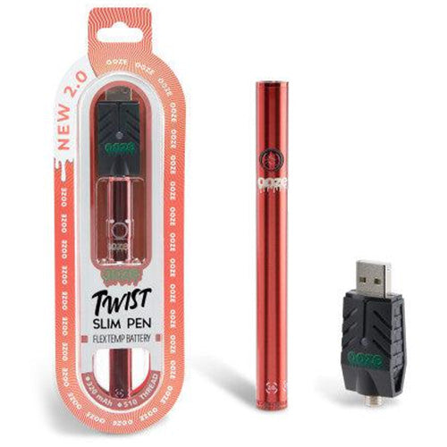 [M0680] OOZE Twist Slim 2.0 Flex Temp Battery Red 1ct