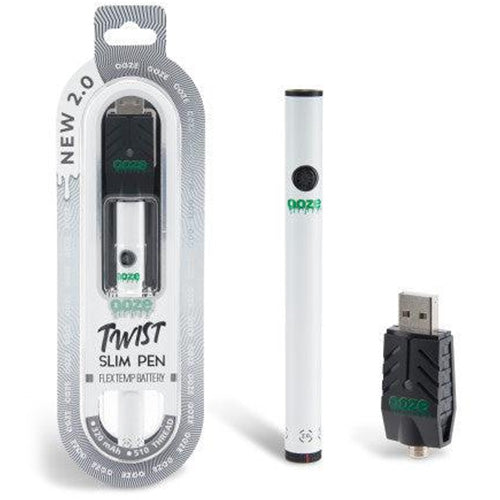 [M0683] OOZE Twist Slim 2.0 Flex Temp Battery White 1ct