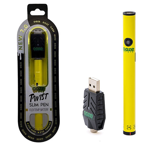 [M0684] OOZE Twist Slim 2.0 Flex Temp Battery Yellow 1ct