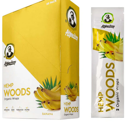 [M1023] AFGHAN HEMP Hemp Woods Banana Wraps 25ct