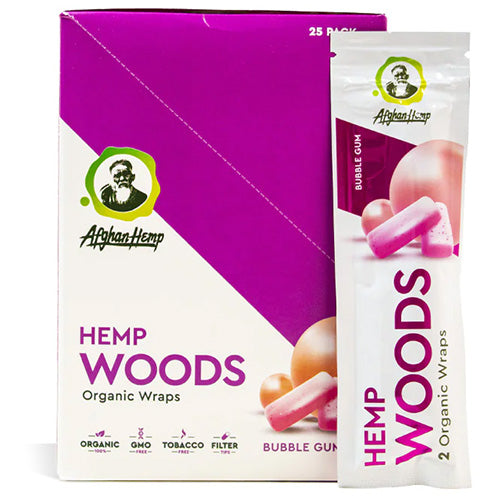 [M1024] AFGHAN HEMP Hemp Woods Bubble Gum Wraps 25ct
