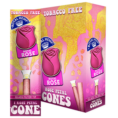 [M1032] BLUNTS & ROSES Glass Tip Cones Royal Rose 10ct