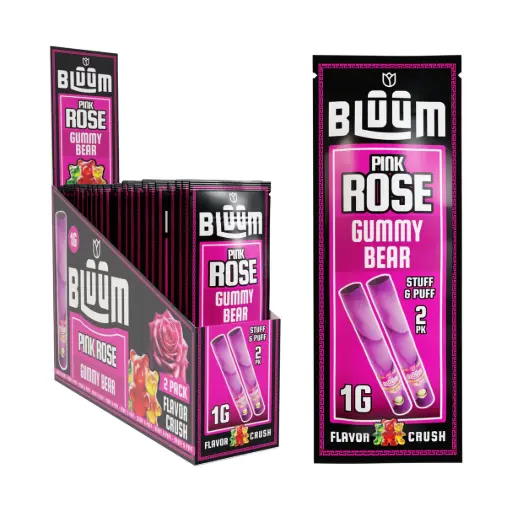 [M1041] BLUUM Pink Rose Rolls Gummy Bear 2-Pack 10ct