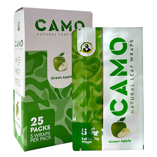 [M1046] CAMO Natural Leaf Wraps Green Apple 5-Pack 25ct