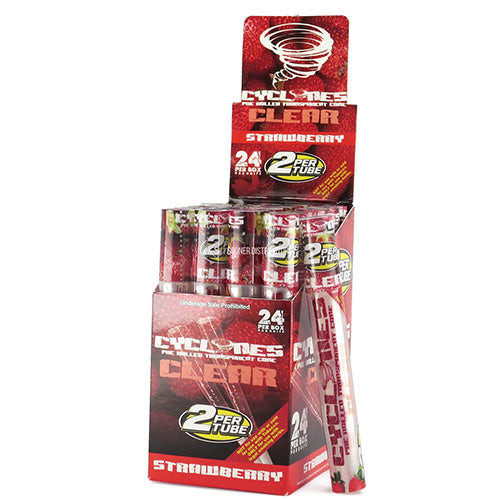 [M1089] CYCLONES 2X Clear Strawberry 24ct
